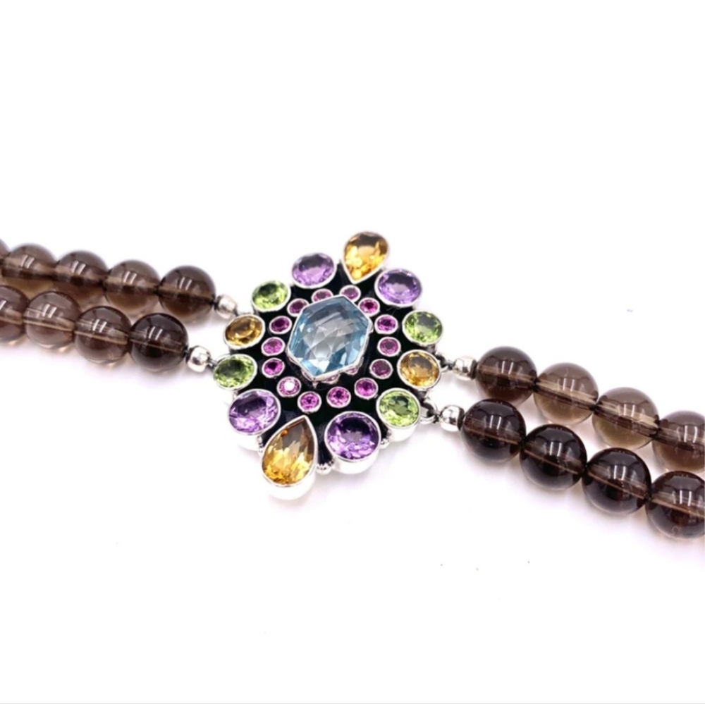 Nicky Butler Sterling Silver 925 Quartz Garnet Amethyst RAJ LIMITED Bracelet NEW
